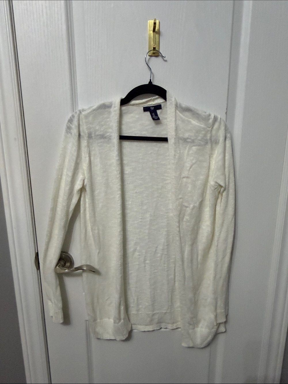 GAP Lightweight Open-Front Cream Cardigan